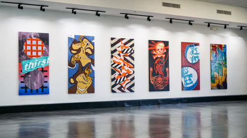 A selection of current paintings installed at USFSP Graphic Arts Gallery in St.Petersburg, FL.