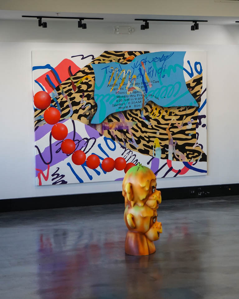 Installation view of Magic Carpet Ride and Totem.